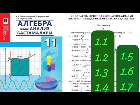 Видео: 11- сынып алгебра, Алғашқы функция және анықталмаған интеграл, 1.1 - 1.7-есептер,  Әбілқасымова. ЖМБ