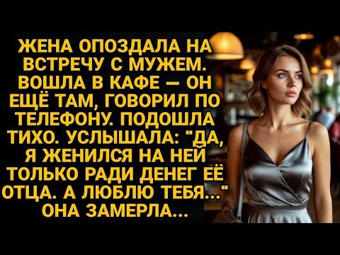 Видео: Жена опоздала на встречу. Муж не видел её, говорил в телефон: "Дура верит, а я жду наследства"...