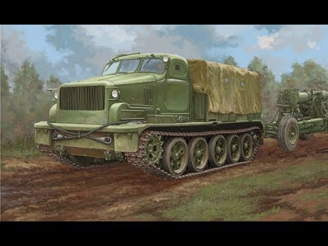 Видео: АТ-Т тяжёлый артиллерийский гусеничный тягач. TRUMPETER 1/35  Обзор модели