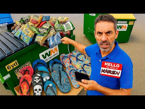 Видео: Рыться в мусорном баке «Я звоню в полицию!»