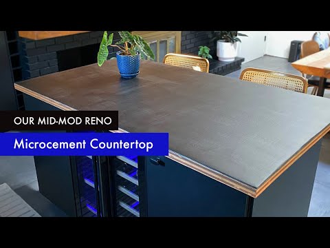 Видео: Пробуем использовать микроцементное покрытие на столешнице кухонного острова.