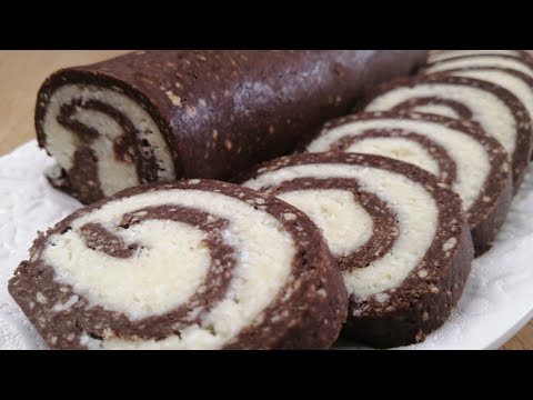 Видео: Рулет Без Выпечки!!! /Рулет "Баунти" с Кокосовой Стружкой!!!