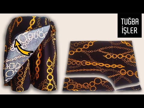 Видео: Как легко сшить юбку-шорты без выкройки | Tuğba İşler