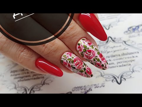 Видео: Дизайн ногтей в стиле Dolche Gabbana  Цветы на ногтях