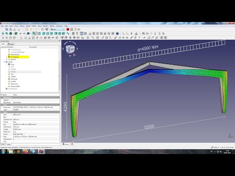 Видео: Расчет трехшарнирной рамы во FreeCAD FEM