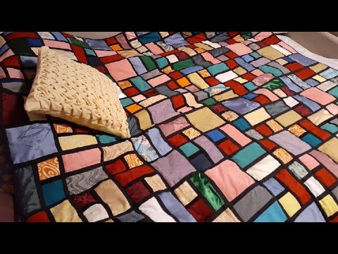 Видео: Лоскутное одеяло "Витражи". DIY Соединение блоков