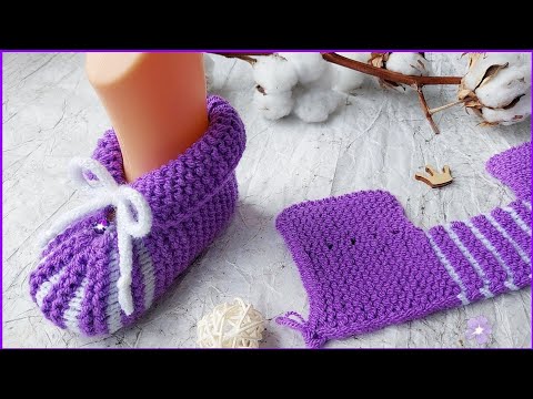 Видео: Пинетки «Зефирки» спицами. МК для начинающих.