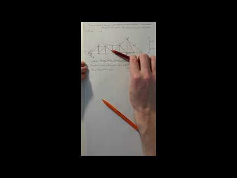 Видео: Ферма. Построение линий влияния и нахождение внутренних усилий для обозначенных стержней