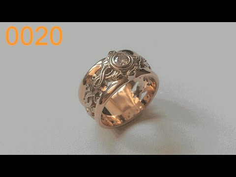 Видео: Ювелирка 0020 - Создание обручального кольца с бриллиантом из красного и белого золота