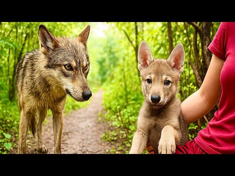 Видео: Я онемел! 😱 Волчица внезапно приблизилась к волчонку… следующая сцена была шокирующей! 🐺🥰❤️