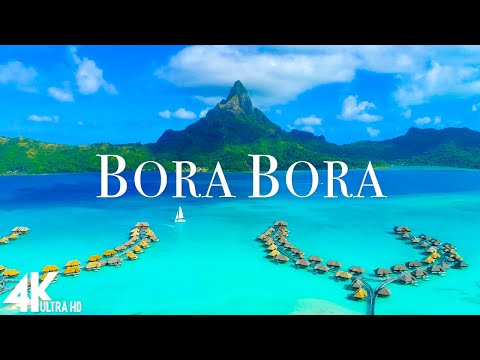 Видео: FLYING OVER BORA BORA 4K UHD TV — Расслабляющая музыка и красивые видеоролики о природе — 4K Video