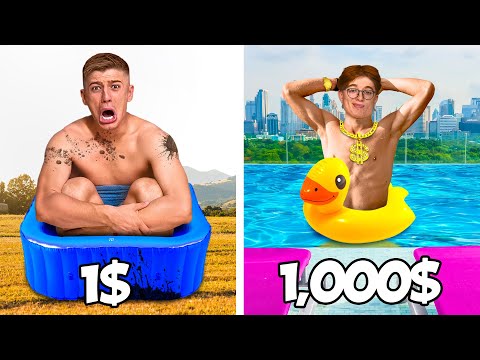 Видео: 24 часа В БАССЕЙНАХ за 10$ и 1.000$