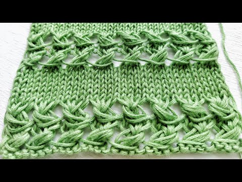 Видео: Объёмные ажурные горизонтальные дорожки спицами