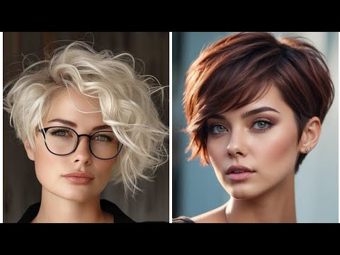 Видео: Последние 40 изображений коротких стрижек для женщин и удлиненного боба-пикси