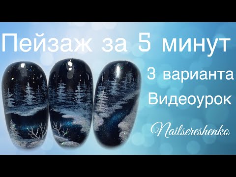 Видео: Новогодний дизайн ногтей. Быстрый новогодний дизайн. Экспресс дизайн ногтей. Nail tutorial