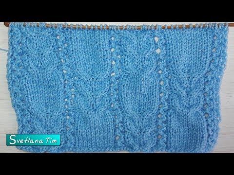 Видео: Узор Косички и Полоска. Вязание спицами # 622