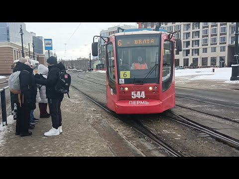 Видео: Пермь. Трамвайный маршрут №6 Разгуляй — Велта. КТМ 71-623