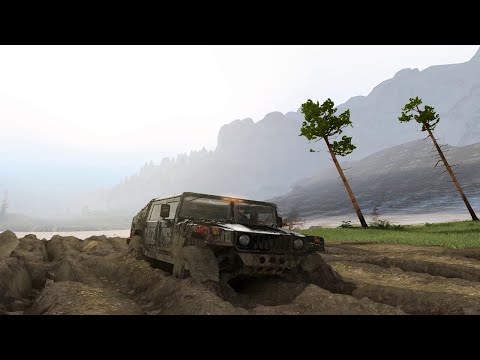 Видео: M-998 HMMWV (Humvee) среди скалистого антуража сложных горных дорог у Уткиной заводи | SpinTires