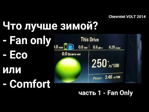 Видео: Какой режим климата самый оптимальный зимой Fan only, Eco, Comfort? часть 1. Chevrolet Volt 2014