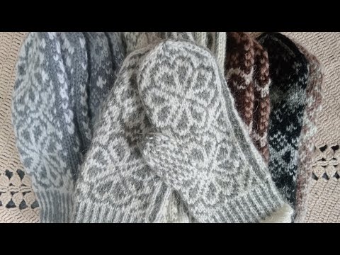 Видео: Мои любимые жаккардовые варежки.