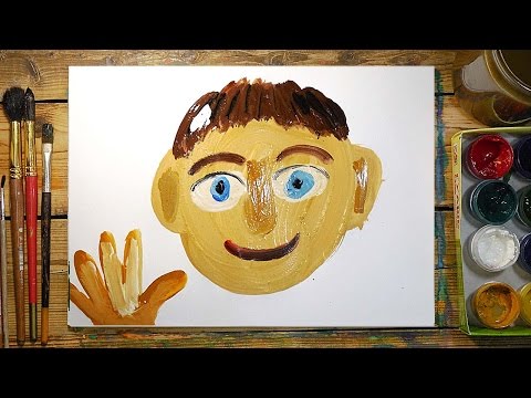 Видео: Как нарисовать ПАПУ красками | Простые рисунки красками | Урок рисования для детей