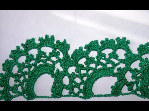 Видео: Ажурная кайма Тесьма кружевная Вязаная кайма крючком