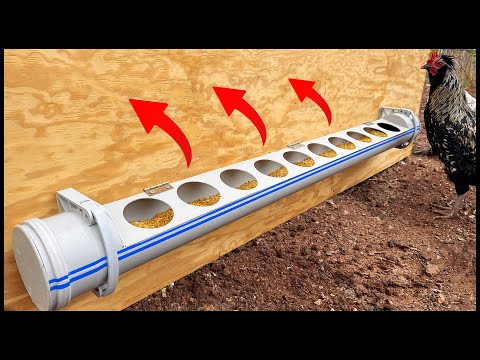 Видео: супер идея | Изготовление практичных кормушек для кур из труб ПВХ