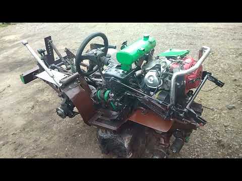 Видео: Небольшой обзор микротрактора, собранного в гараже, соседом по гаражу.