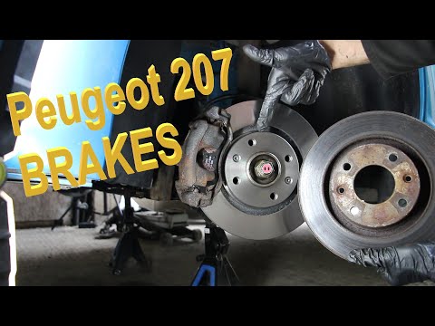 Видео: КАК: передние ТОРМОЗА, диски, колодки, PEUGEOT 207 1.1, 1.4, 1.6