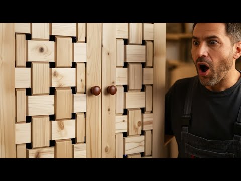 Видео: Он сделал УМНЫЙ шкаф из ДОСОК (дизайн двери гениален!)