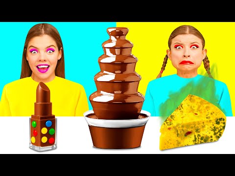 Видео: Шоколадный Фонтан Челлендж | Битвы с Едой c DaZaZa Challenge