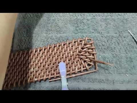 Видео: бумажная лоза, корневое плетение, формирование углов в прямоугольном дне