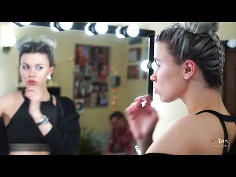 Видео: Прическа креативные пучки из косичек. Брейды. Яркий макияж