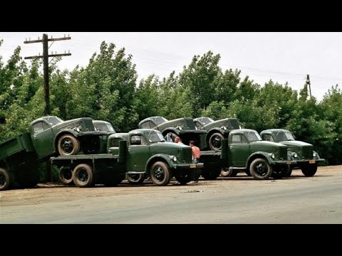 Видео: Ламповые кадры с грузовиками, автобусами и тракторами из СССР №8