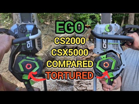 Видео: Ego 20" CS2000 против CSX5000 — сравнение, испытания и обзор. Лучшая бензопила не очевидна.