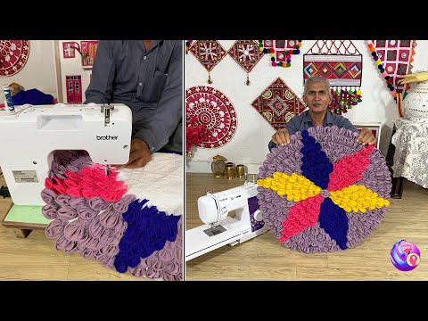 Видео: Изготовление коврика в форме цветов в домашних условиях
