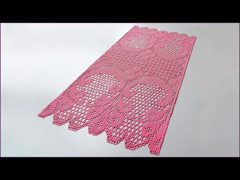 Видео: Филейная салфетка крючком. Часть 6.