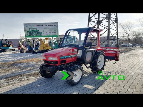 Видео: YANMAR AF224 японский минитрактор  с полукабиной реверс гидронаклон полный привод колея 94 см