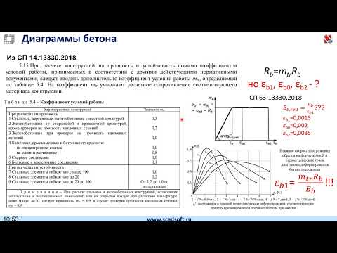 Видео: Расчеты на сейсмическое воздействие прямым динамическим методом в нелинейной постановке