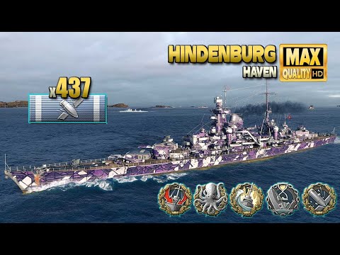 Видео: крейсер Hindenburg на карте Haven - World of Warships