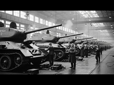 Видео: Немецкие шпионы были шокированы, что советский "Танкоград" выпускал танк Т-34 каждые 58 минут.