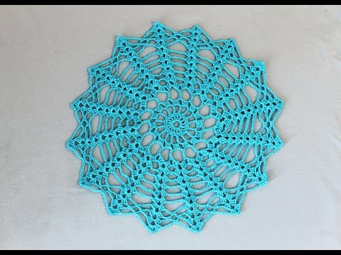 Видео: Салфетка "Веер" крючком