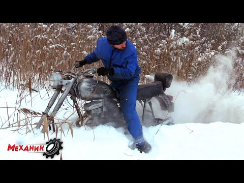 Видео: Гусеничный снего мотоцикл который доехал до леса и сломался…