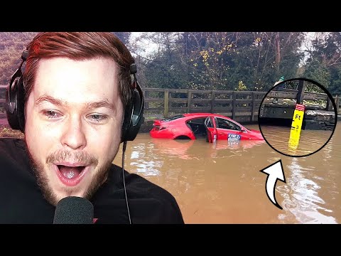 Видео: очень глубокая вода против водителей-идиотов