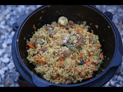 Видео: Uzbek plov with lamb Узбекский плов из баранины немножко с курдюком.