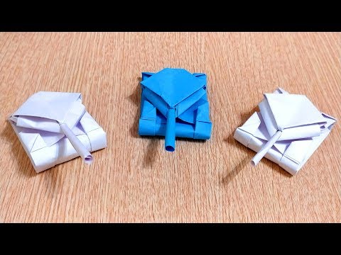 Видео: Как сделать танк из бумаги А4. Поделки оригами