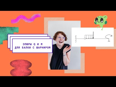 Видео: Эпюры Q и M для балки с шарниром. Решаем задачу