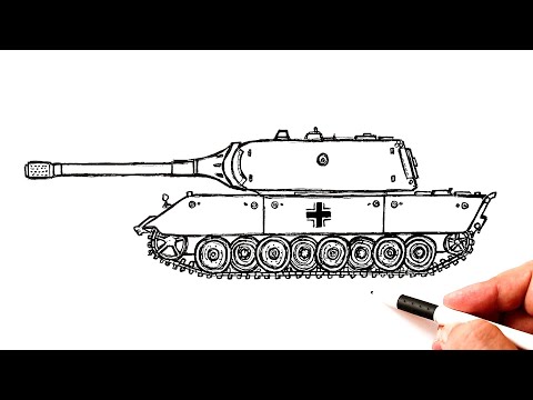 Видео: Как нарисовать Танк Е 100 “Тигр Маус”