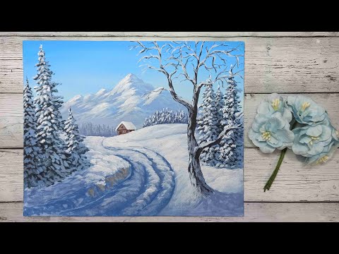 Видео: Как нарисовать зимний пейзаж. Видеоинструкция.
