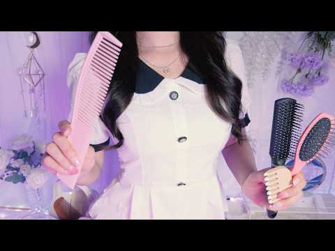 Видео: ASMR Салон сна Боюн 🌙 Расчёсывание 9 расческами и массаж кожи головы для глубокого сна [Без слов]